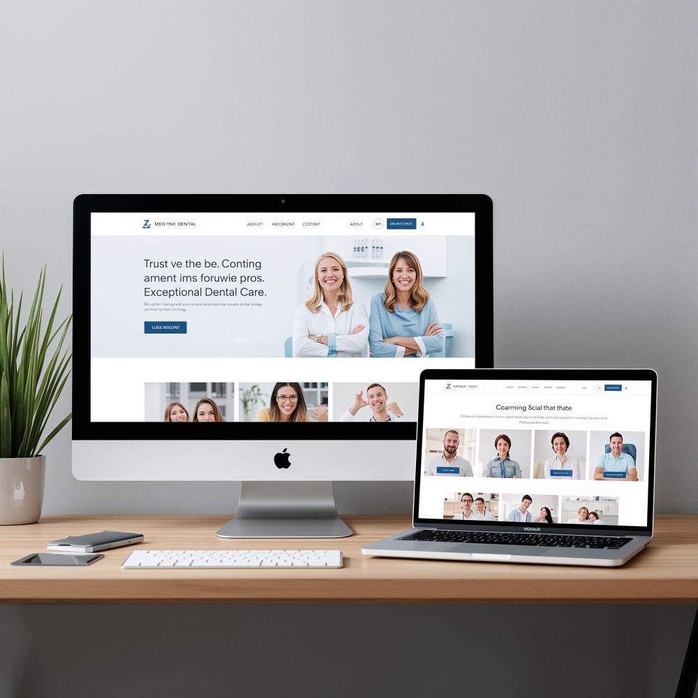 Responsive dental website on multiple devices - mobile-optimized dental practice website design