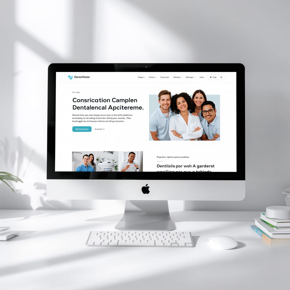 Dental website with team photos and services - comprehensive dental practice website with team showcase