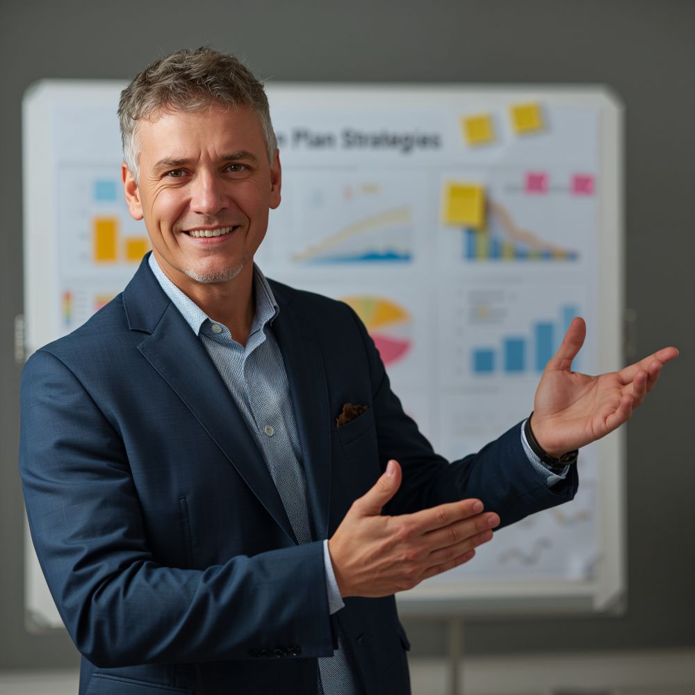 Dental practice marketing strategy consultant presenting growth plans and SEO optimization